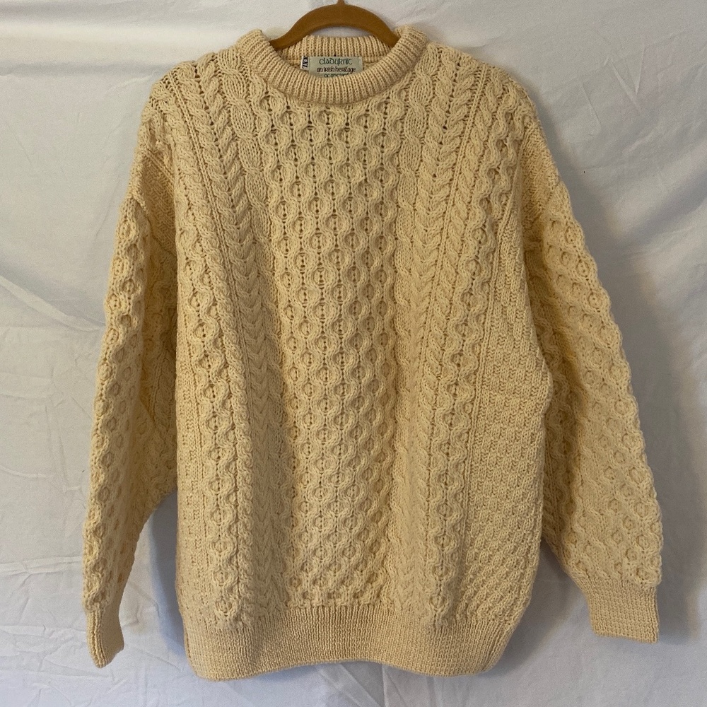 Ivory Wool Irish Stitched Sweater - NWT